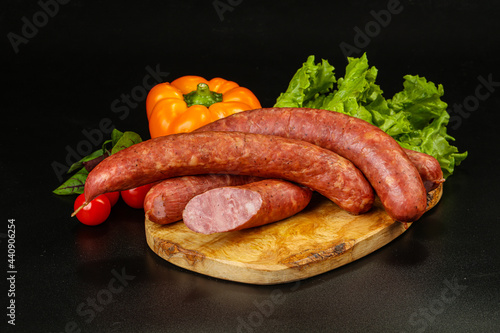 Natural meat sausages with minced meat