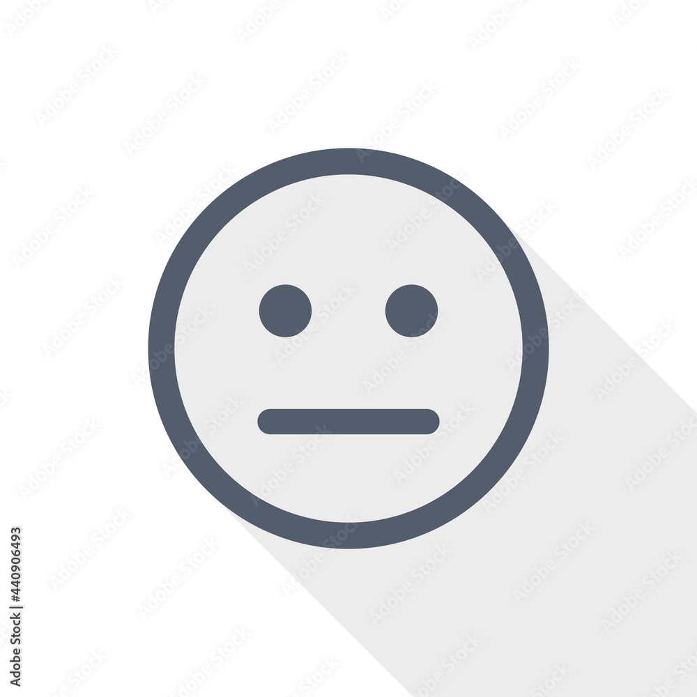 Neutral, confused, depression emoticon flat design vector illustration Neutral, confused, depression emoticon flat design vector illustration