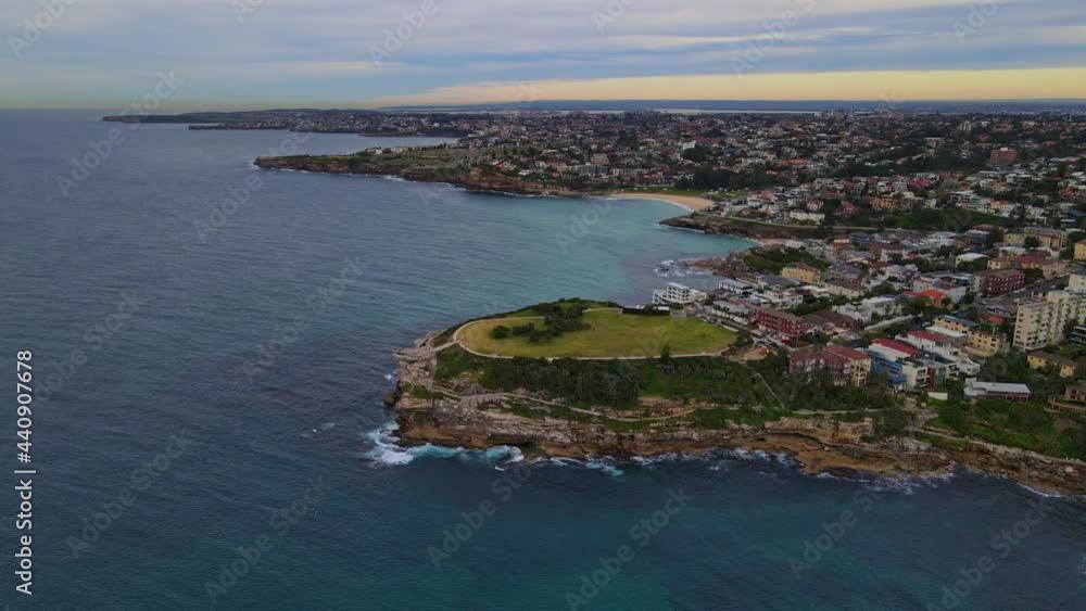 Panoramic View Of Marks Park And The Eastern Suburbs In Tamarama, New South Wales, Australia. aerial Panoramic View Of Marks Park And The Eastern Suburbs In Tamarama, New South Wales, Australia. aerial