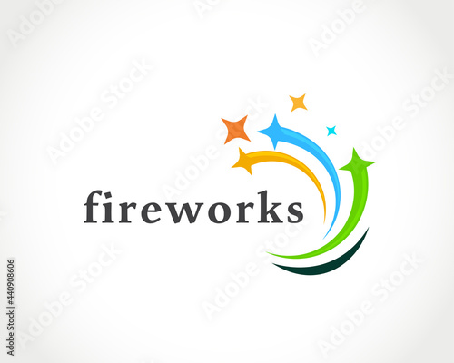 abstract colors fireworks logo symbol design illustration