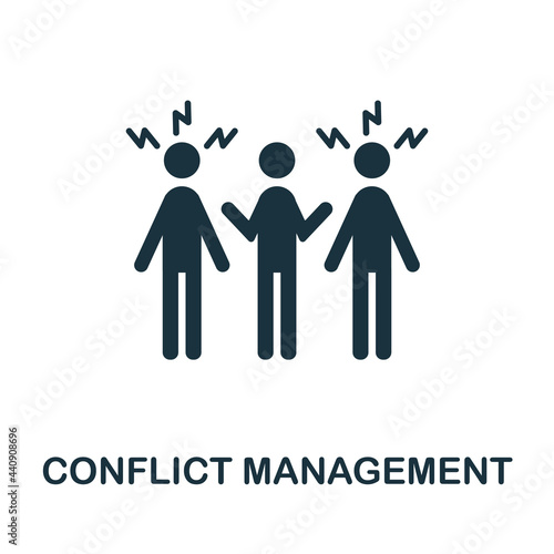 Conflict Management icon. Monochrome simple element from soft skill collection. Creative Conflict Management icon for web design, templates, infographics and more