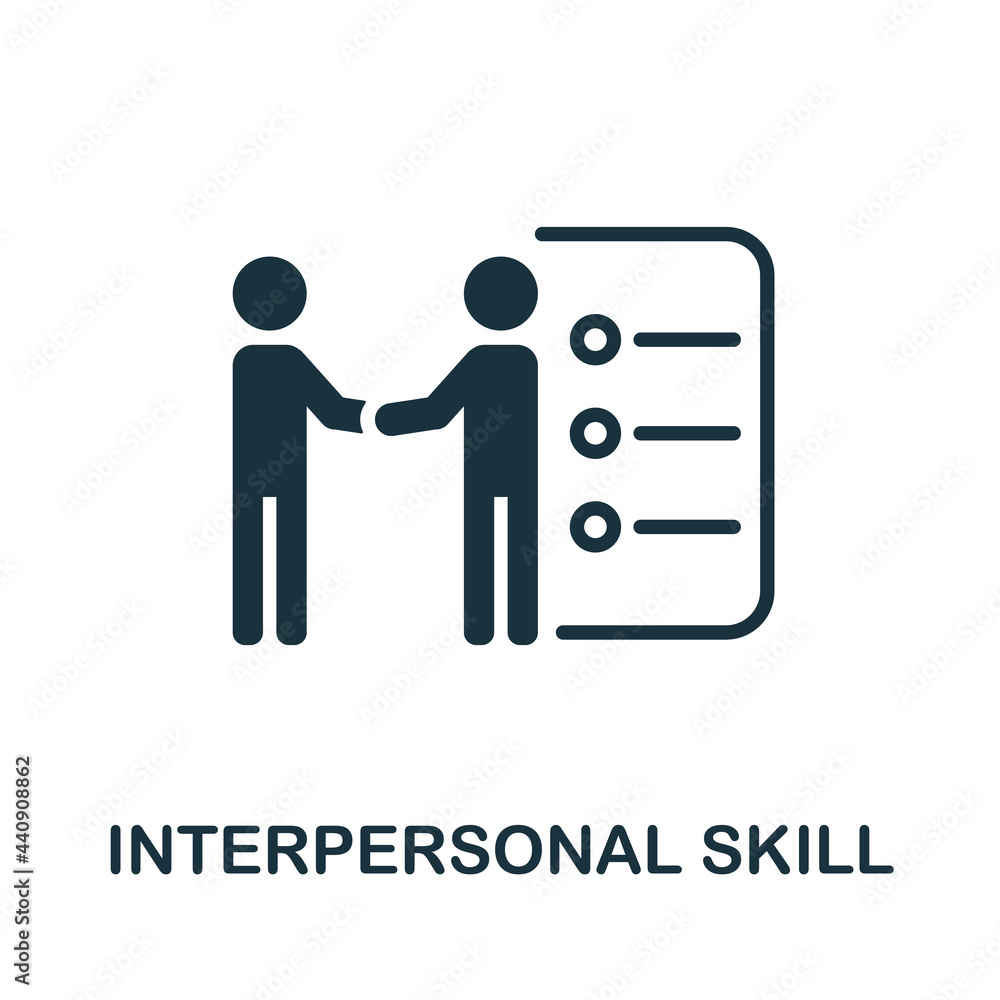 Interpersonal Skill icon. Monochrome simple element from soft skill collection. Creative Interpersonal Skill icon for web design, templates, infographics and more Interpersonal Skill icon. Monochrome simple element from soft skill collection. Creative Interpersonal Skill icon for web design, templates, infographics and more