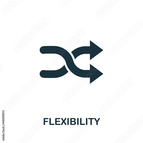 Flexibility icon. Monochrome simple element from soft skill collection. Creative Flexibility icon for web design, templates, infographics and more
