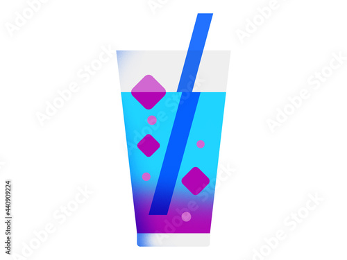  Blue Summer Cocktail Drink Vector