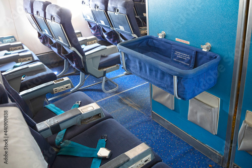 Canvas Print Seats of economy class in airplane