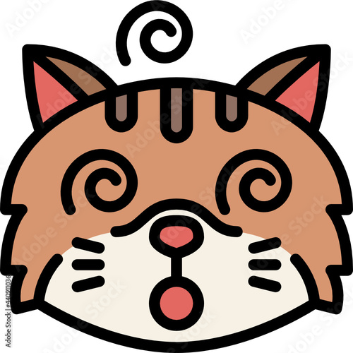 dizzy color outline icon