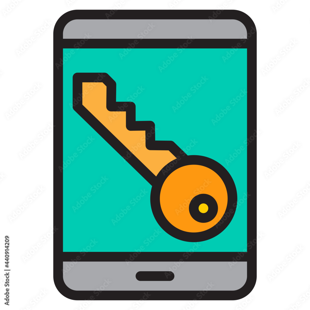 Mobile key color line style icon