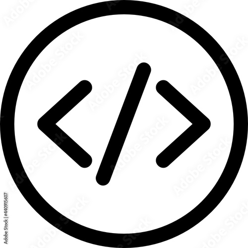 programming code icon vector photo