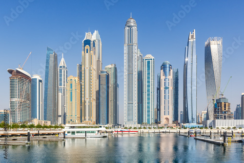 Dubai Marina and Harbour skyline architecture travel in United Arab Emirates water reflection © Markus Mainka