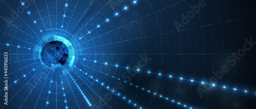 Quantum processing. Deep learning artificial intelligence. Future new technology  for business or science presentation