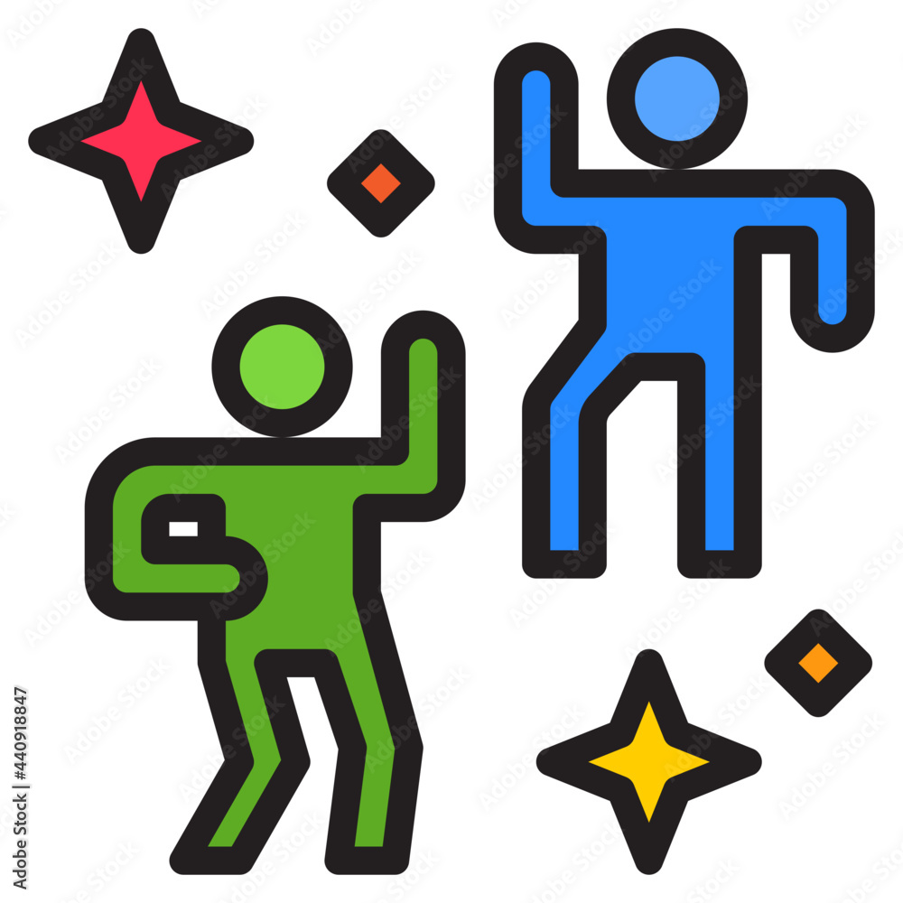 Dance color line style icon Dance color line style icon