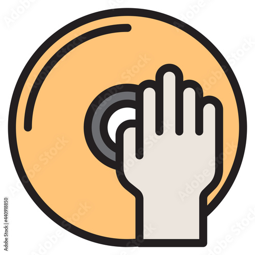 Disc jockey color line style icon