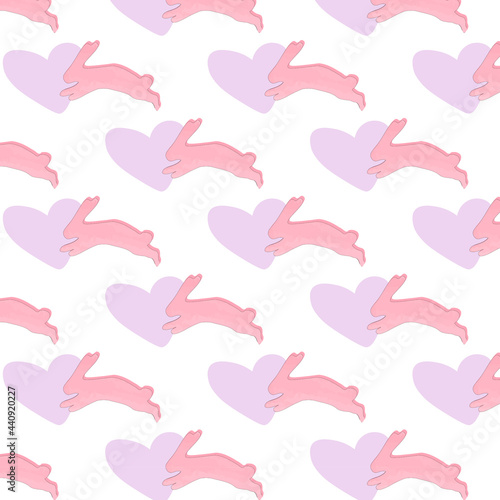 pink pattern with bunnies  suitable for backgrounds  textiles  children s products