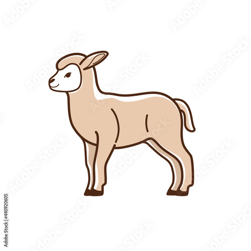 Little lamb. Vector illustration for emblem  badge  insignia.
