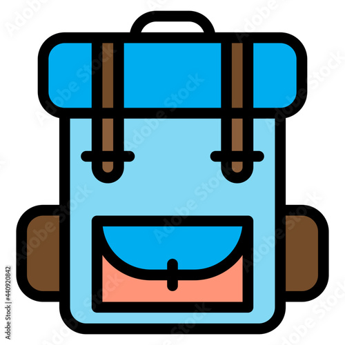 bagpack color line style icon photo