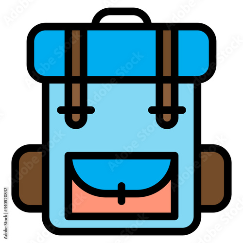bagpack color line style icon
