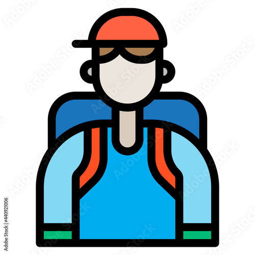 tourist color line style icon