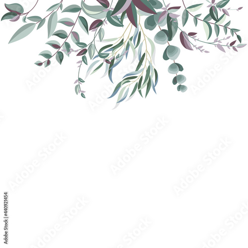 composition with delicate greenery