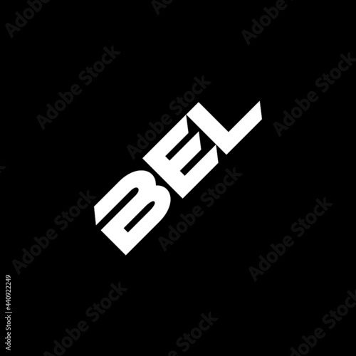 BEL letter logo design with black background in illustrator  vector logo modern alphabet font overlap style. calligraphy designs for logo  Poster  Invitation  etc.