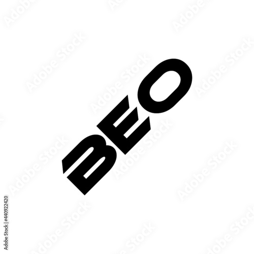 BEO letter logo design with white background in illustrator, vector logo modern alphabet font overlap style. calligraphy designs for logo, Poster, Invitation, etc.