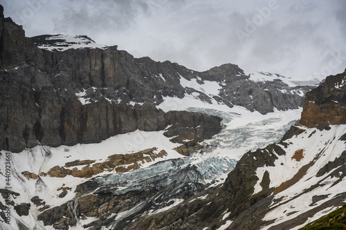 view from Fridolinshütte SAC towards Biferten glacier in Glarus Alps photo