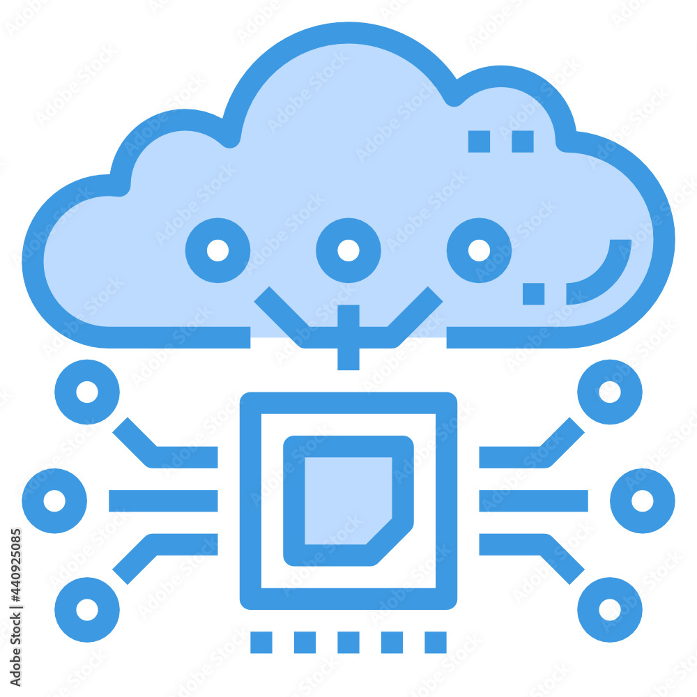 Cloud Computing blue outline icon Cloud Computing blue outline icon