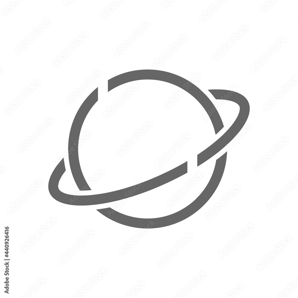 Saturn planet flat icon. Pictogram for web. Line stroke. Isolated on white background. Vector eps10 Saturn planet flat icon. Pictogram for web. Line stroke. Isolated on white background. Vector eps10