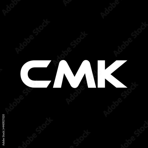 CMK letter logo design with black background in illustrator, vector logo modern alphabet font overlap style. calligraphy designs for logo, Poster, Invitation, etc. photo