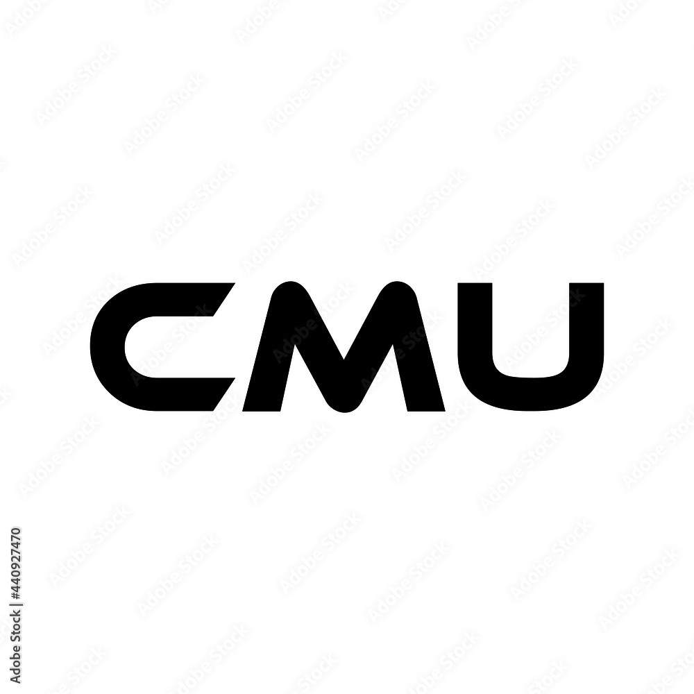 CMU letter logo design with white background in illustrator, vector logo modern alphabet font overlap style. calligraphy designs for logo, Poster, Invitation, etc.