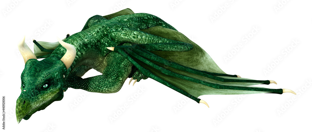 3D Rendering Fairy Tale Dragon on White 3D Rendering Fairy Tale Dragon on White