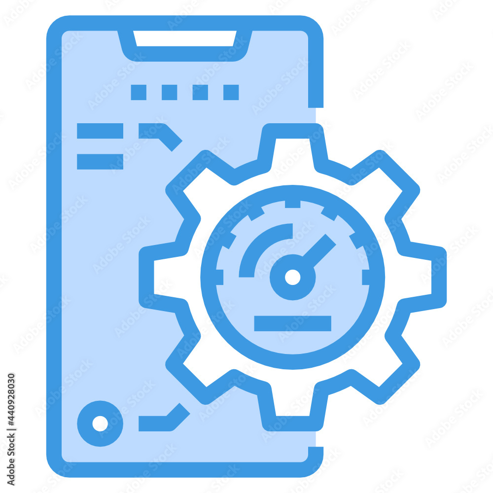 Optimize Speed blue outline icon Optimize Speed blue outline icon