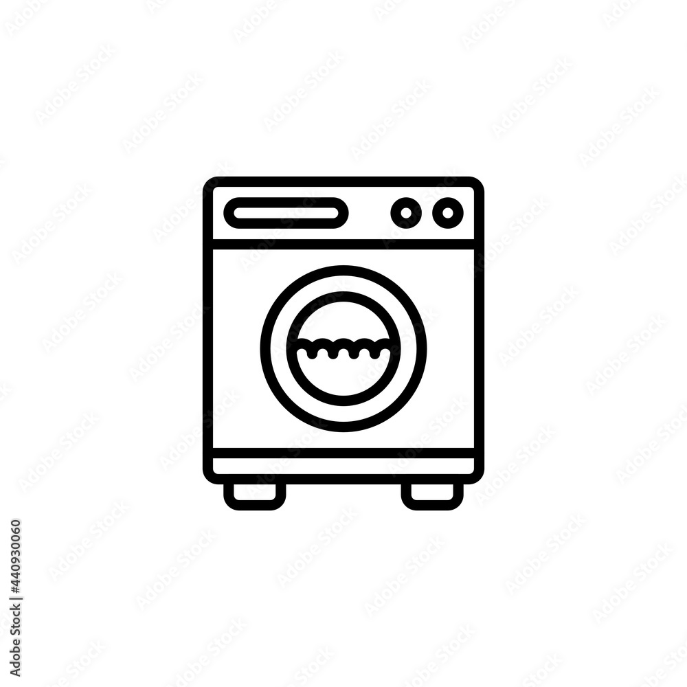 Washing Machine Outline Icon, Logo, and illustration Washing Machine Outline Icon, Logo, and illustration