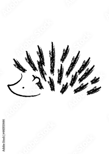Hedgehog Minimalist Hand-drawn Illustration Vector Logo