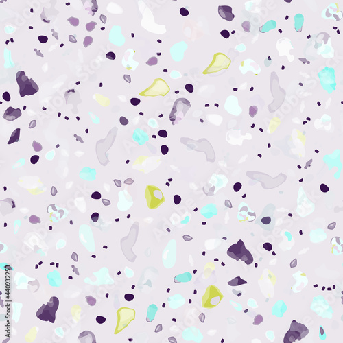 Terrazzo Texture Vector. Flooring Seamless Pattern