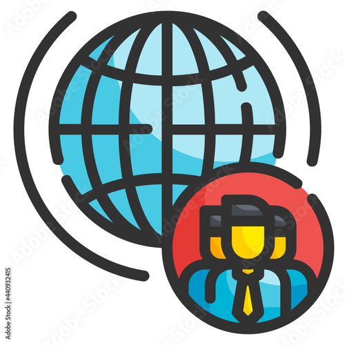 globalization business line icon