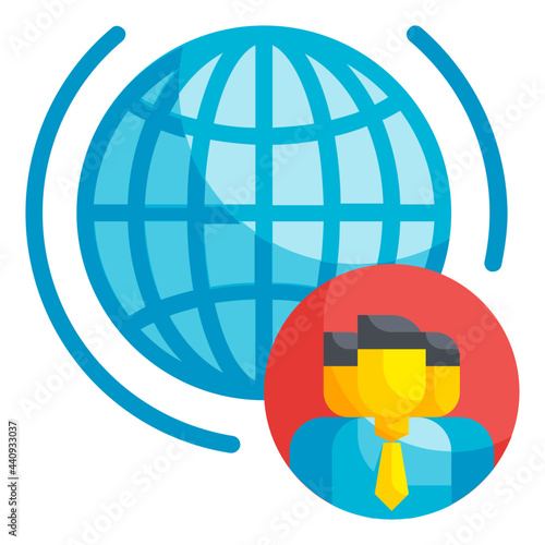 globalization business flat icon