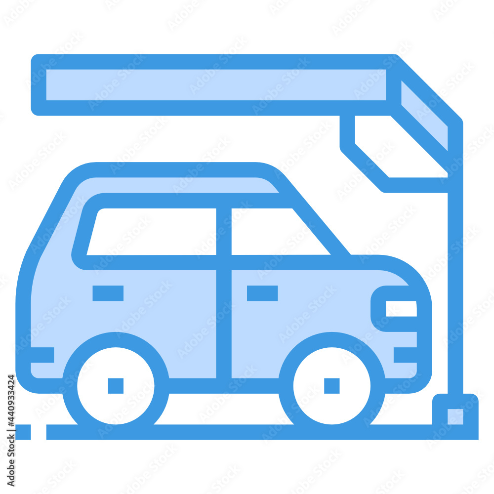Car Park blue outline icon