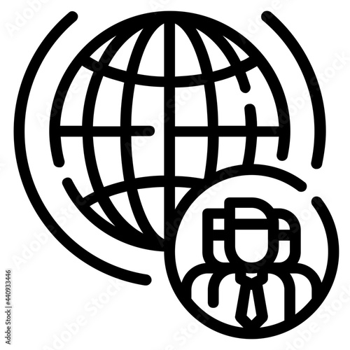 globalization business line icon