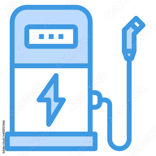 Electric Charge blue outline icon