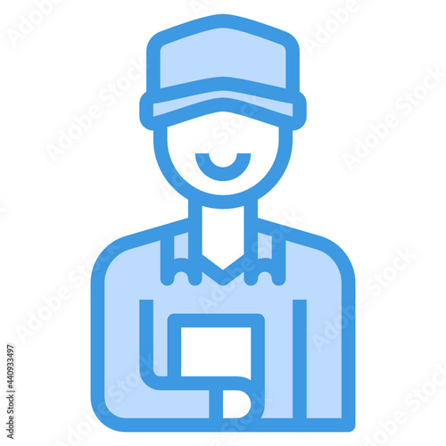 Machanic blue outline icon