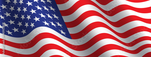 United state of America flag wave vector illustration.