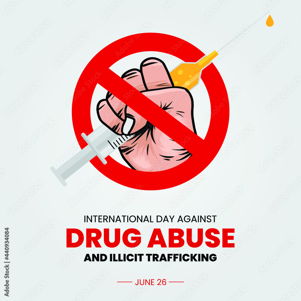 Ταπετσαρία Vector Illustration of International Day against Drug Abuse and Illicit Trafficking