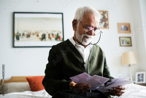 Photography An elderly Indian man at the retirement house