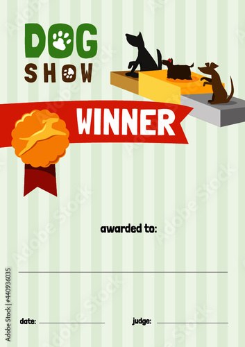 Dog show Winner certificate