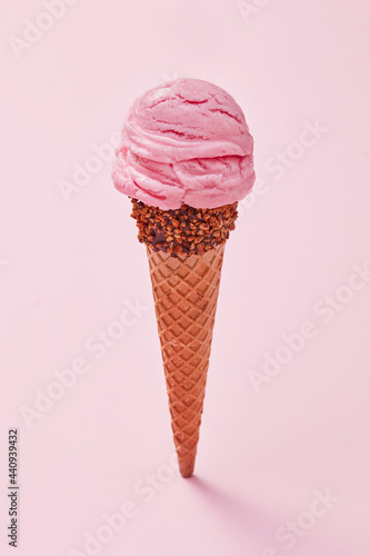 Pink ice cream cone