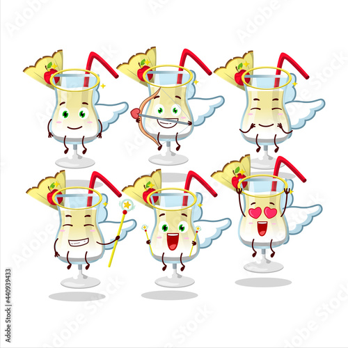 Pina colada cartoon designs as a cute angel character © kongvector