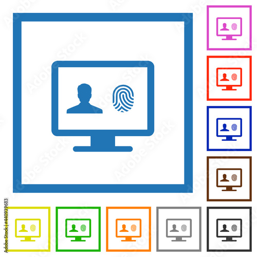 Criminal background check flat framed icons photo