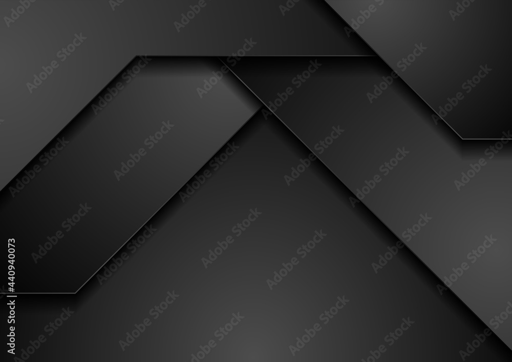 Black monochrome abstract technology corporate background. Futuristic geometry vector design Black monochrome abstract technology corporate background. Futuristic geometry vector design