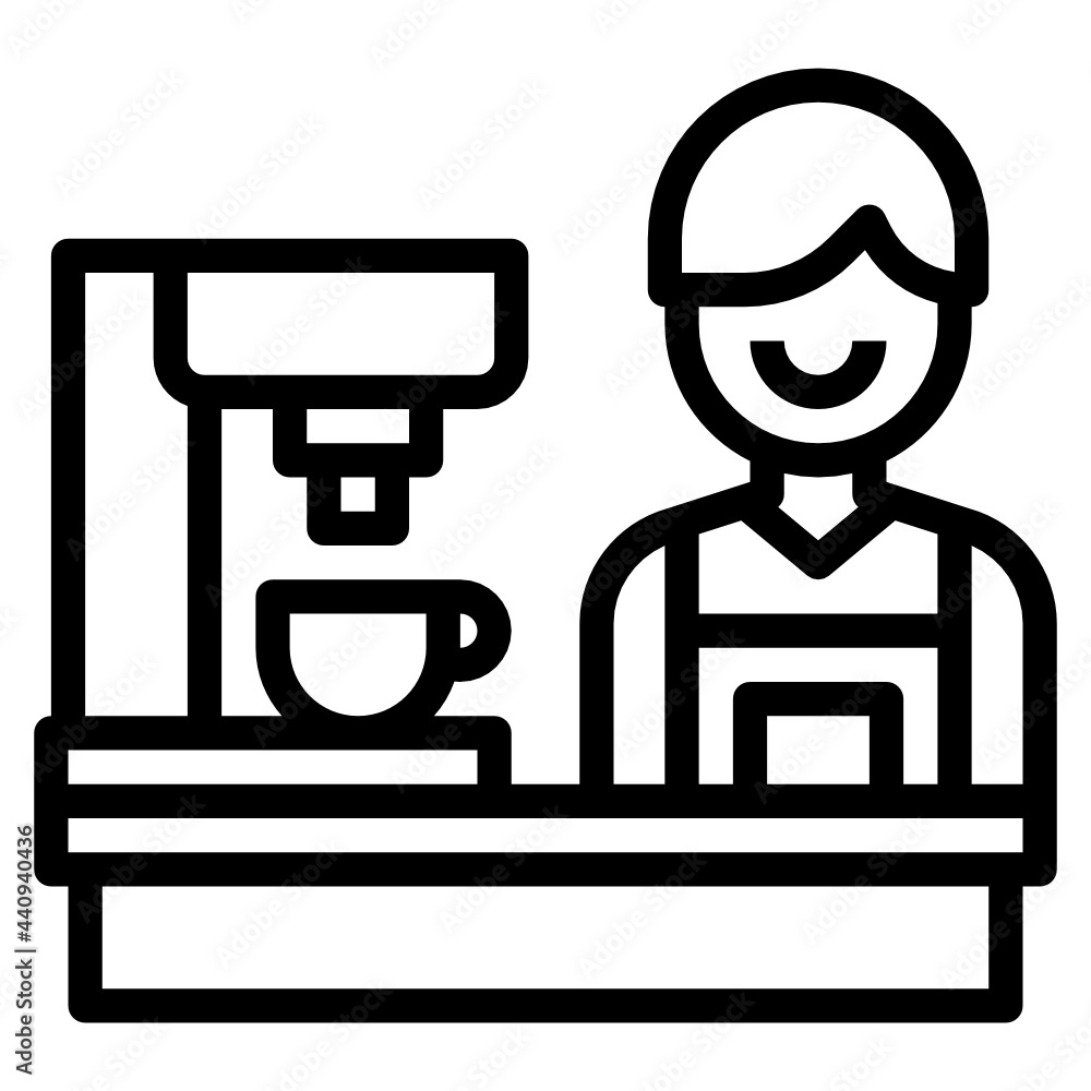 Barista outline icon Barista outline icon