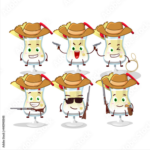 Cool cowboy pina colada cartoon character with a cute hat